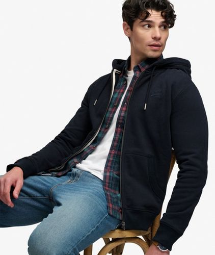 Herren Essential Logo Zip-hoodie mit Angerauter Innenseite - Größe: L - Superdry - Modalova