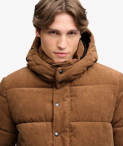 Herren Premium Cord Steppjacke mit Kapuze - Größe: L - Superdry - Modalova