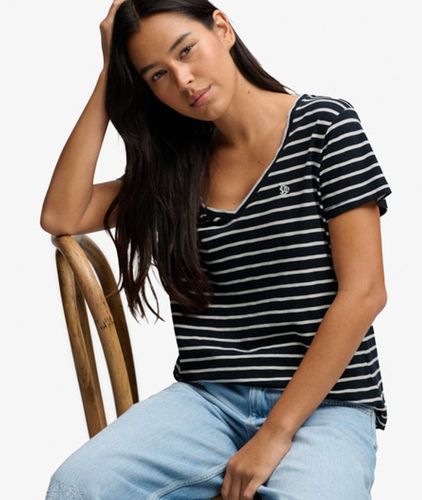 T-shirt Studios Slub Avec Logo Brodé Taille: 38 - Superdry - Modalova