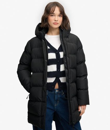Damen Sportliche, Mittellange Steppjacke mit Kapuze - Größe: 42 - Superdry - Modalova