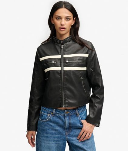 Damen Moto Kunstleder-jacke Schmale Passform - Größe: 40 - Superdry - Modalova