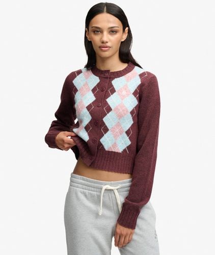 Damen Argyle Strickjacke - Größe: 34 - Superdry - Modalova