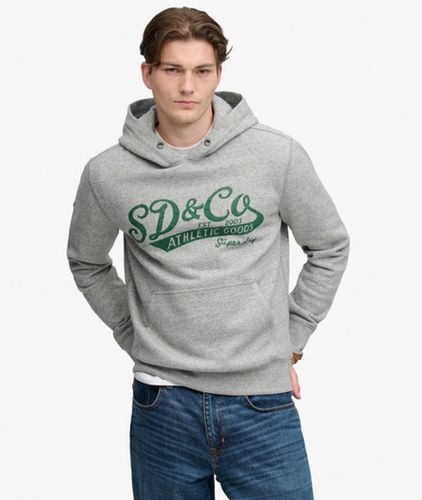 Herren Baumwolle Gedruckt Vintage Script Kapuzenpullover, , Größe: XL - Superdry - Modalova