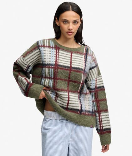 Pull Check Jacquard Brossé Coupe Décontractée Taille: 34 - Superdry - Modalova