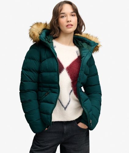 Damen Fuji Steppjacke mit Kunstfellkapuze - Größe: 36 - Superdry - Modalova