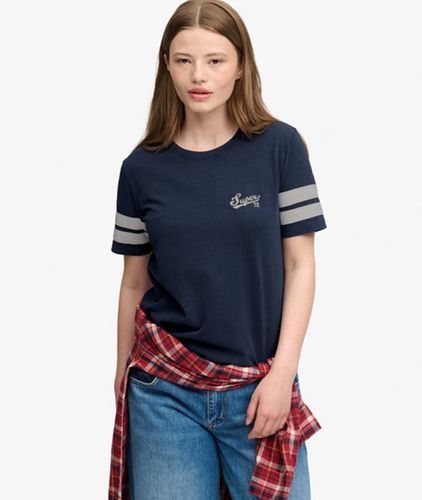 Damen Varsity Script Stripe T-shirt Lockere Passform - Größe: 40 - Superdry - Modalova