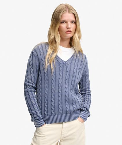 Damen Washed Cable Pullover mit Schmaler Passform - Größe: 34 - Superdry - Modalova