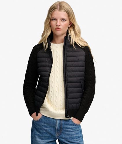 Damen Kapuzen-strickjacke mit Zopfmuster - Größe: 42 - Superdry - Modalova