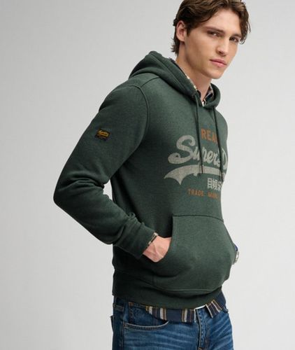 Herren Baumwolle Grafikdruck Vintage Logo Heritage Kapuzenpullover in Lockerer Passform, , Größe: S - Superdry - Modalova