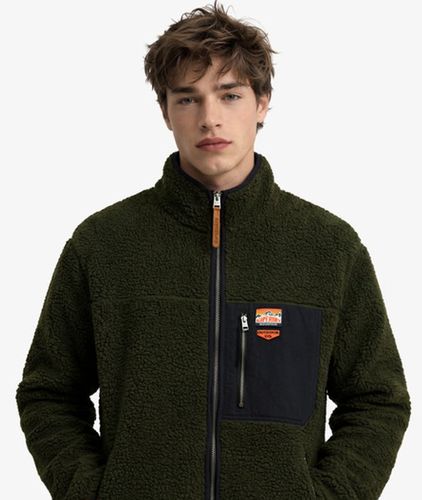 Herren Vintage Retro Borg Fleecejacke, , Größe: XL - Superdry - Modalova