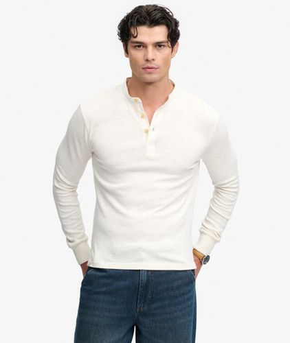 Herren Grandad-top mit Webstoff-knopfleiste - Größe: S - Superdry - Modalova