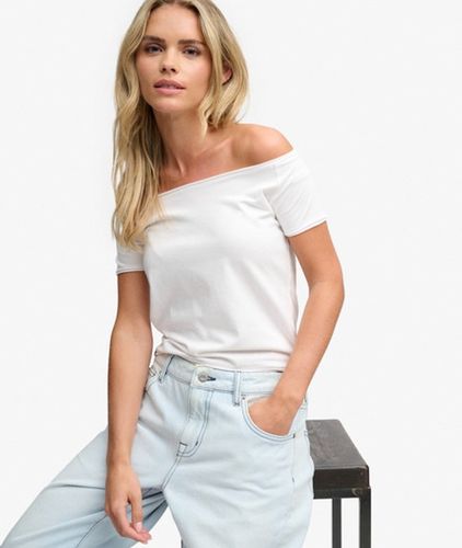 Damen Bardot Off-shoulder-top Schmale Passform - Größe: 44 - Superdry - Modalova
