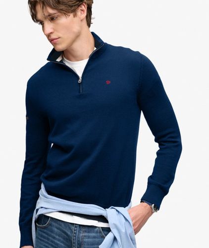 Herren Preppy Essential Baumwoll-pullover mit Reißverschluss - Größe: M - Superdry - Modalova