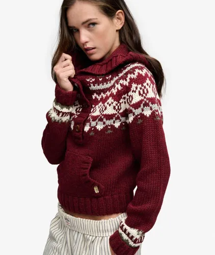 Damen Fairisle Kapuzenpullover mit Lockerer Passform - Größe: 44 - Superdry - Modalova