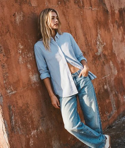 Damen Oxford Langarmhemd mit Schmaler Passform - Größe: 44 - Superdry - Modalova