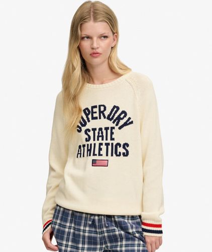 Damen Slouchy Intarsia Strickpullover mit Grafik - Größe: 42 - Superdry - Modalova