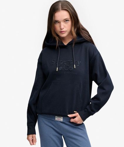 Damen Kapuzenpullover mit Pailletten-logostickerei Lockere Passform - Größe: 36 - Superdry - Modalova
