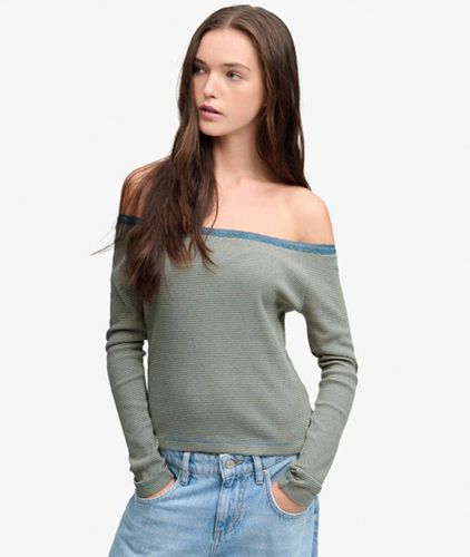 Damen Athletic Essentials Langarmshirt mit Spitze - Größe: 38 - Superdry - Modalova