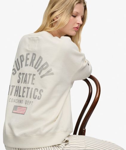 Damen Baumwolle Logo Druck Athletic Essentials Relaxed Sweatshirt Mit Rundhalsausschnitt, , Größe: 40 - Superdry - Modalova