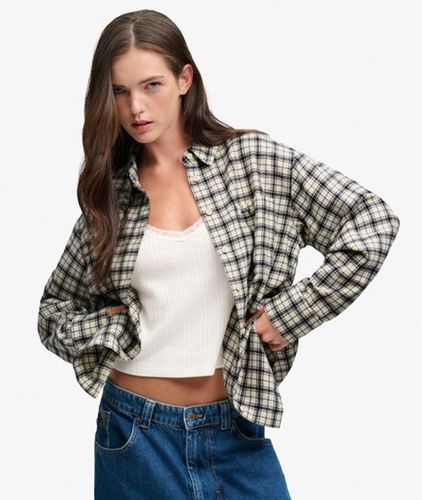Damen Kariertes Flanellhemd Lockere Passform - Größe: 40 - Superdry - Modalova