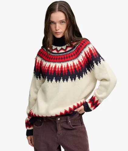 Damen Fairisle Pullover mit Hohem Kragen und Lockerer Passform - Größe: 40 - Superdry - Modalova