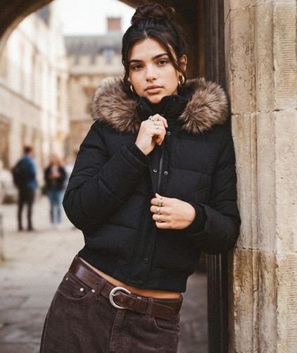Damen Gestickter Everest Kapuzen-Bomberjacke, , Größe: 36 - Superdry - Modalova