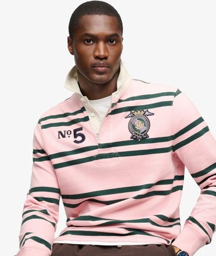 Herren Double Emblem Stripe Rugby-top mit Lockerer Passform - Größe: M - Superdry - Modalova