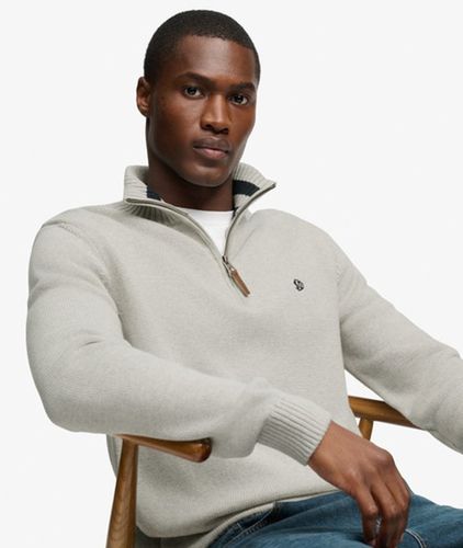 Herren Klassischer Henley-Strickpullover aus Baumwolle, Größe: M - Superdry - Modalova