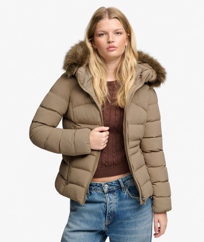 Damen Fuji Steppjacke mit Kunstfellkapuze - Größe: 40 - Superdry - Modalova