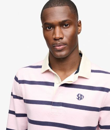 Herren Athletic Stripe Rugby Top mit Lockerer Passform - Größe: L - Superdry - Modalova