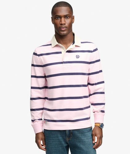 Herren Athletic Stripe Rugby Top mit Lockerer Passform - Größe: L - Superdry - Modalova