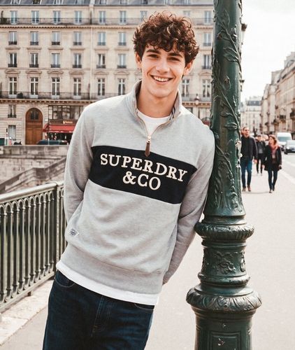 Herren Company Logo Sweatshirt mit Lockerer Passform - Größe: L - Superdry - Modalova