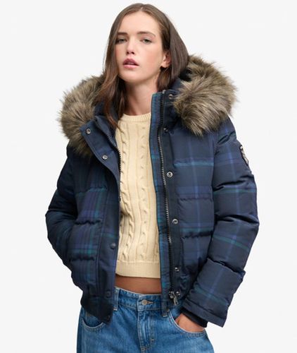 Veste Bomber Everest Check à Capuche Coupe Ajustée Taille: 38 - Superdry - Modalova