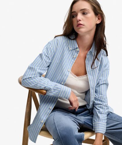 Damen Oxford Langarmhemd mit Schmaler Passform - Größe: 44 - Superdry - Modalova