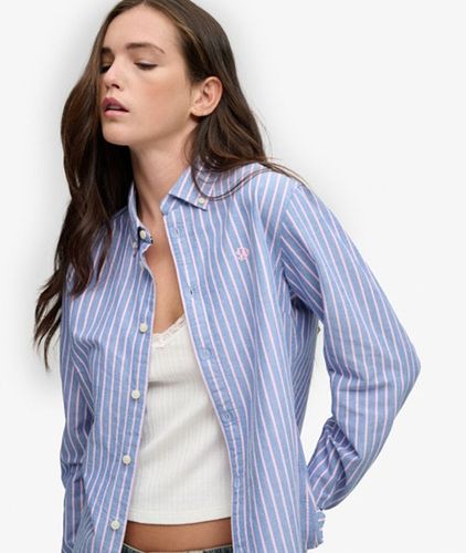 Damen Oxford Langarmhemd mit Schmaler Passform - Größe: 44 - Superdry - Modalova