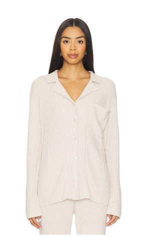 CozyChic Ultra Lite Lurex Rib Button Front Shirt en . Taille L. Also en M, S, XL, XS - Barefoot Dreams - Modalova