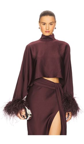 Lightweight Satin Caftan Top With Feathers en . Taille M. Also en S, XS - Lapointe - Modalova