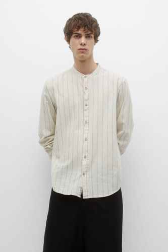 Chemise Rayée À Col Mao - Pull&Bear - Modalova