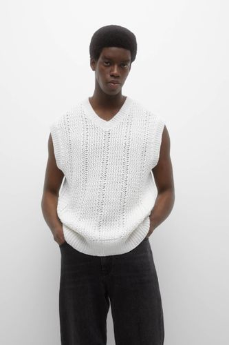 Gilet Basique Maille Texturé - Pull&Bear - Modalova