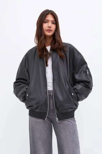 Veste Bomber Oversize Similicuir - Pull&Bear - Modalova