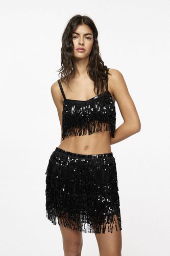 Crop Top Paillettes - Pull&Bear - Modalova