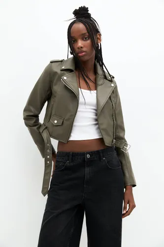 Blouson Style Motard En Similicuir - Pull&Bear - Modalova