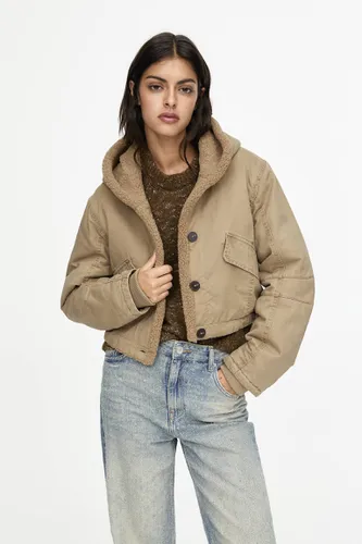 Blouson Cropped Avec Intérieur En Mouton Synthétique - Pull&Bear - Modalova