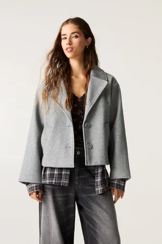 Manteau Cropped En Mélange De Laine - Pull&Bear - Modalova