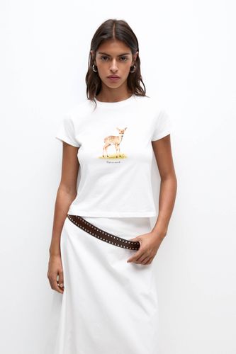 T-Shirt À Imprimé Cerf - Pull&Bear - Modalova