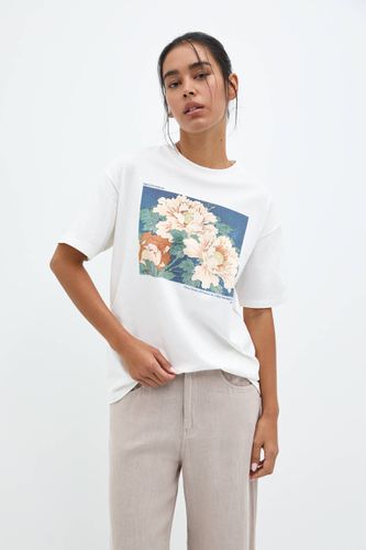 T-Shirt Fleurs Œuvre D’art Hiroshige - Pull&Bear - Modalova