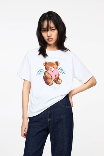 T-Shirt Bisounours Avec Inscription - Pull&Bear - Modalova