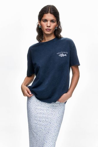 T-Shirt À Manches Courtes Et Imprimé Poisson - Pull&Bear - Modalova