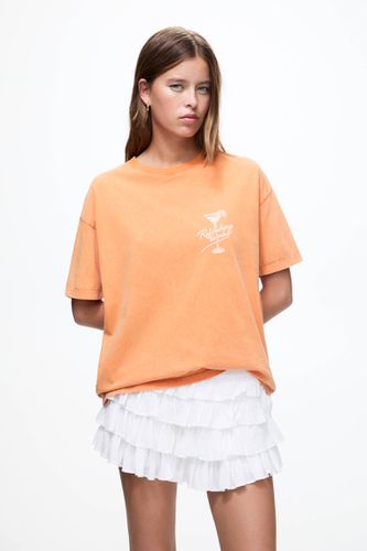 T-Shirt Orange Cocktail - Pull&Bear - Modalova