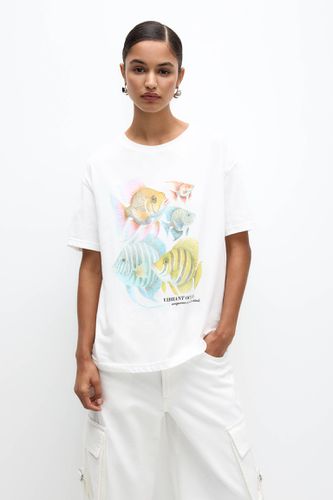 T-Shirt À Manches Courtes Poissons - Pull&Bear - Modalova